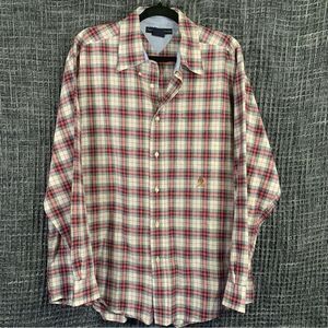 TOMMY HILFIGER Men's Long Sleeve Button Down with Crest Logo Size L #762